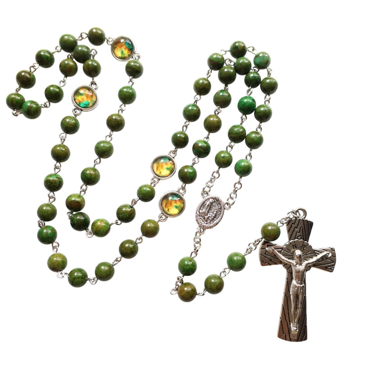 Handcrafted Rosary with Genuine Green Malachite