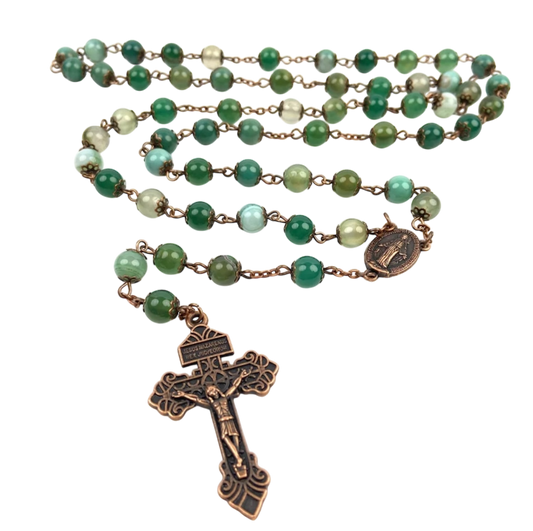 Handcrafted Rosary with Genuine Jade Beads
