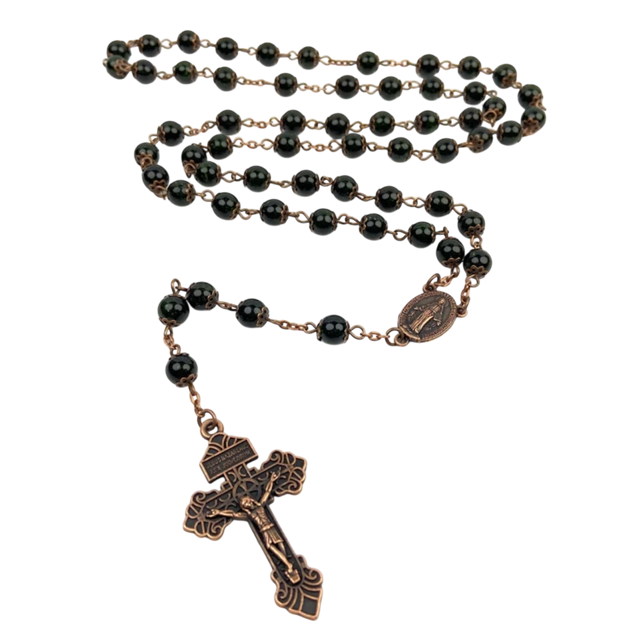 Handcrafted Rosary with Genuine Sand Agates Beads