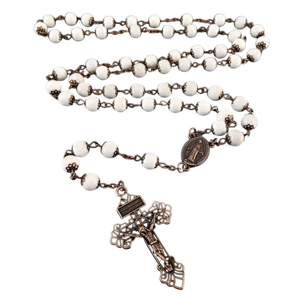 Handcrafted Rosary with Genuine Tridacna Beads