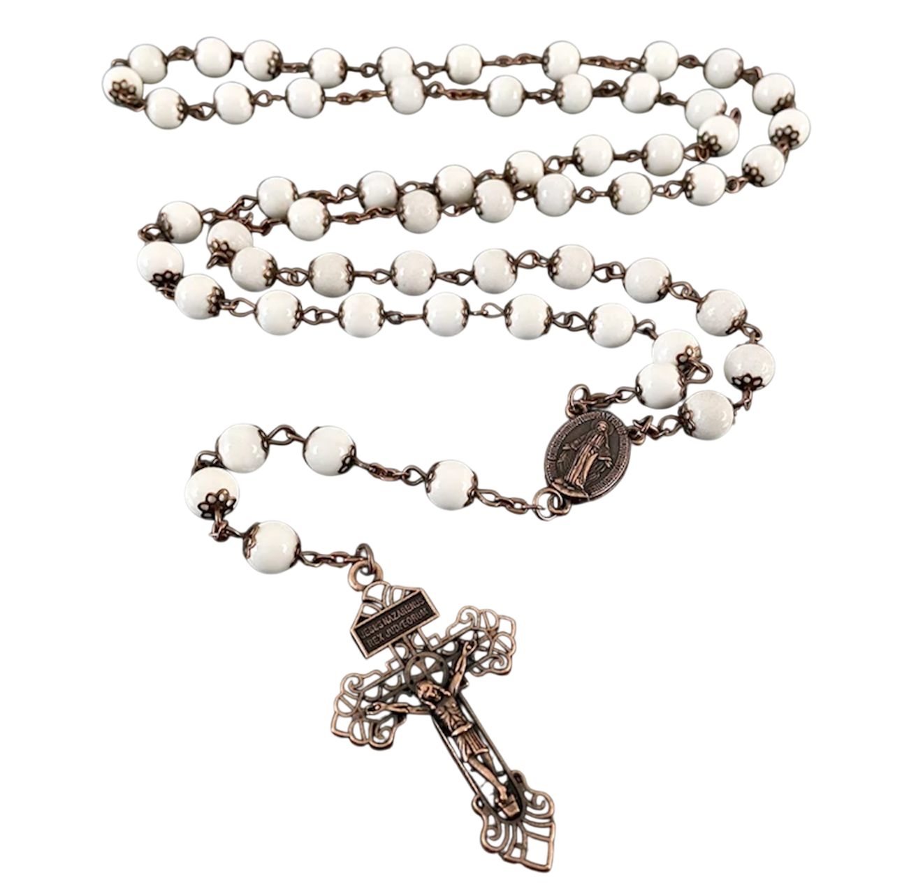 Handcrafted Rosary with Genuine Tridacna Beads